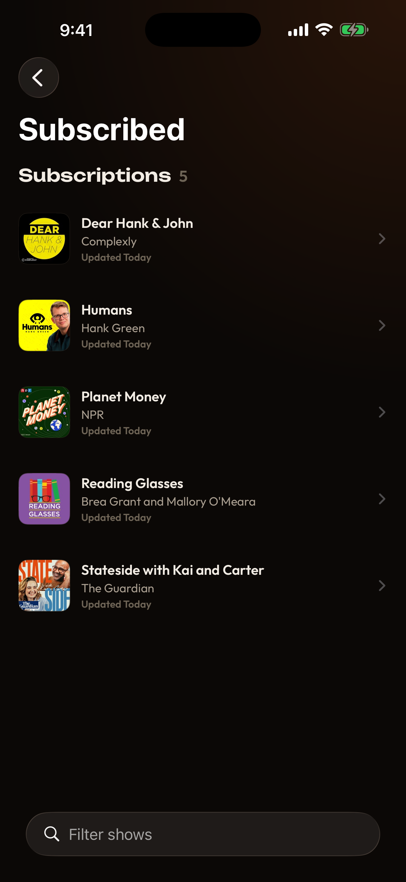 Invader screenshot — Subscriptions